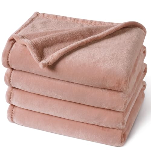 "PHF No Shed No Pilling Fleece Blankets Queen Size -Ultra Soft Lightweight & Cozy Bed Blanket, Plush Anti-Stati Microfiber, Room Home Decor Gifts for Women and Men, 1 Piece, 90"" x 90"", Rose Pink"