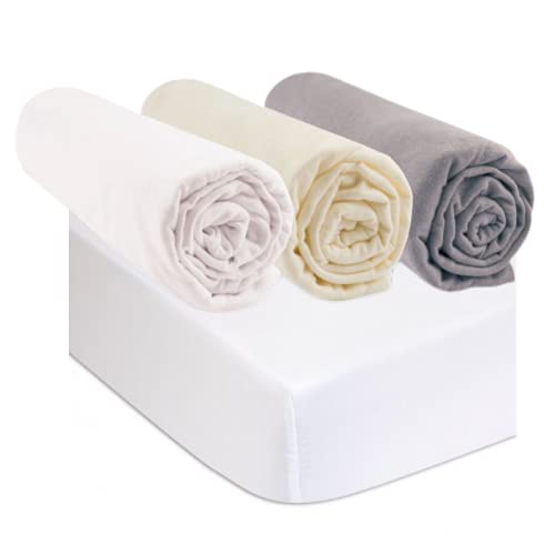 3 Fitted Sheets 40 x 90 cm + 2 Mattress Protectors 40 x 90 cm Organic Cotton