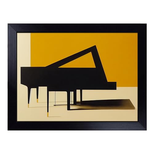 Lap Tray with Bean Bag Cushion, Modern Piano Abstract - Handmade in the UK, Raised Wooden Edge, Padded Cushion, Heat-Resistant Wipe-Clean Surface, for Meals, Laptops and Crafts