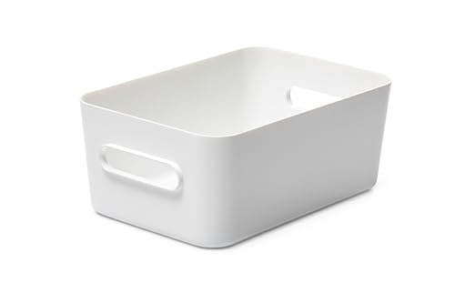 SmartStore Compact Box M - White Medium Storage Container - Stackable Kitchen Box - Ideal For Fridge & Small Items