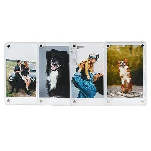 LAGIPA Acrylic Magnetic Instax Mini Picture Frame 2x3, Polaroid Picture Display Frame Magnetic, Refrigerator Magnet Frame for Fujifilm Instax Film Photos, Fridge Sticker, 2.36 x 3.54 Inch [4 Pack]
