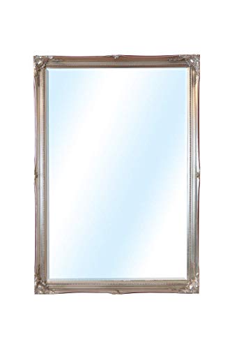 MirrorOutlet Large Silver Ornate Antique Design Big Salon Wall Mirror 3Ft4 X 2Ft4 101 X 71cm, Wood, 102x72x4,816348160