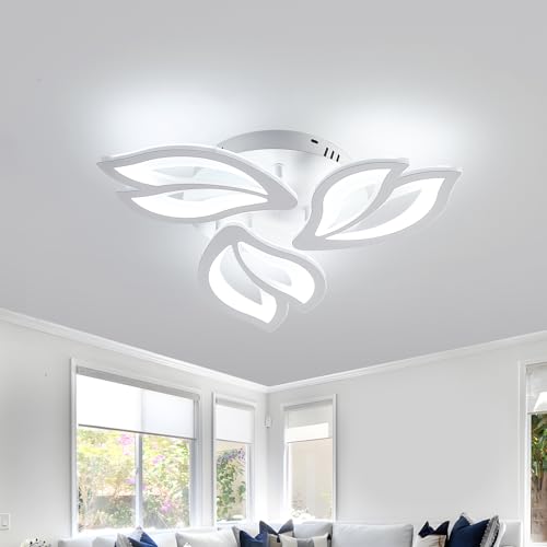 Comely LED Ceiling Light, 40W LED Ceiling Lamp Creative Petals Design, Cold White 6500K Modern Chandelier Ceiling Lighting Fixtures for Living Room Bedroom Kitchen Hallway Dining Room
