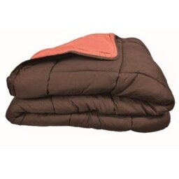 Poyet Motte Calgary Polyester Duvet Chocolate/Coral, polyester, Chocolat/Corail, 200x200x1 cm