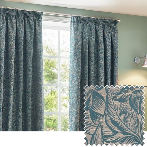 furn. Wylder Nature Grantley Jacquard Pencil Pleat Curtains, 168cm x 183cm