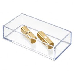 iDesign Desk Drawer Organiser for Makeup and Kitchen Utensils, Small Storage Tray Dividers made of Durable Plastic, Clear, X-Small: 10.2 cm x 20.3 cm