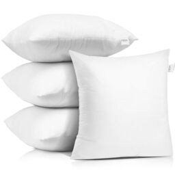 "Nestl Plain Throw Pillows for Couch Sofa Bed, 28""x28"" Inches Decorative Pillow Insert Square Throw Pillow Inserts 4 Pack Premium Down Alternative Polyester Cushion"