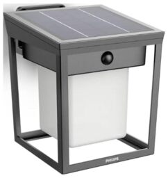 Philips Blaise UltraEfficient Outdoor Solar Wall Light, 3000K, 250/20lm, Anthracite