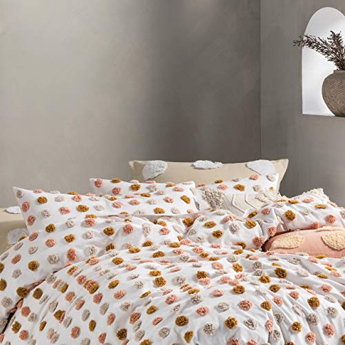 Linen House Haze Pillowcase Set, Pink/Sand, 50 x 75cm