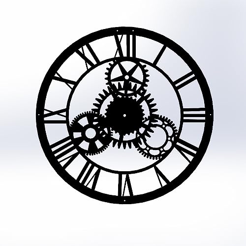 WELL HOME MOBILIARIO & DECORACIÓN Decorative metal circle wall clock with gears style