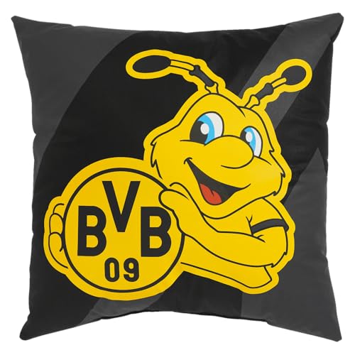 BVB Borussia Dortmund Emma Mascot Design Cushion 40 x 40 cm 100% Cotton Black/Yellow