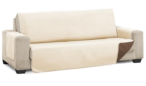 Martina Home Diamond Quilted Sofa Cover Reversible Beige Brown 2 Seater