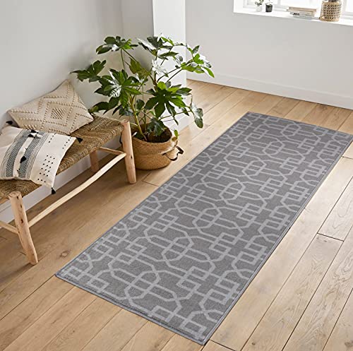 Washable Door Mat Kitchen Mats Non Slip Cubed Trellis Design Hall Runner- Indoor Door Mat - Hallway-Passage Corridor Doormats - Floor Mat
