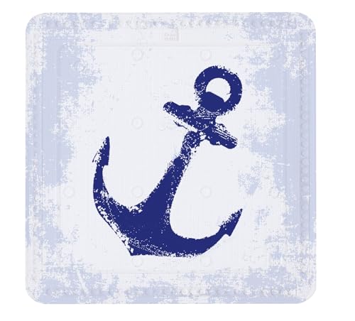 "Kleine Wolke ""Anchor Shower Safety Mat, PVC Foam, Dark Blue, 55 x 55 x 0.3 cm"