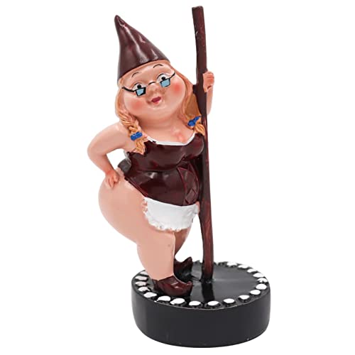"Dnoifne Pole Dancing Gnome Statue, Resin Garden Gnome Statues, Funny Outdoor Gnome Figure, Creative Garden Spring Decoration, Pole Dance Garden Gnome, Spring Garden Statue(6.7""/17 cm)"