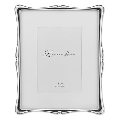 Lawrence Frames 710280 5 by 7-Inch Silver Metal Romance Picture Frame, Matted, 8x10
