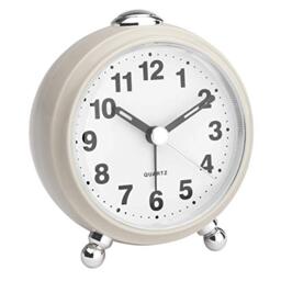 Welltop Analog Alarm Clock, 4 Inch Super Silent Non Ticking Small Round Clock With