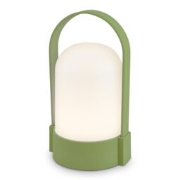 BRILONER - Wireless LED Table lamp IP44 with Touch, Step-dimmable, Replaceable Battery, Bedside lamp, Reading lamp, LED lamp, Camping lamp, Table Light, Battery lamp, Outdoor, 9x8x15.5 cm, Lime Green