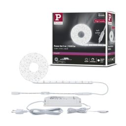 Paulmann 78960 LED Strip SimpLED Power 5m with Cord dimmer 1100lm/m incl. 1x50 watt IP44 dimmable Lighting Strip White Plastic LED Strip 4000 K
