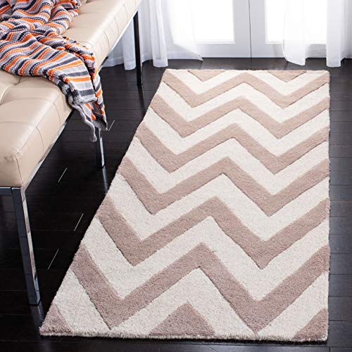 Safavieh Modern Indoor Hand Tufted Runner Area Rug, Cambridge Collection, CAM139, in Beige / Ivory, 76 X 183 cm for Living Room, Bedroom or Any Indoor Space