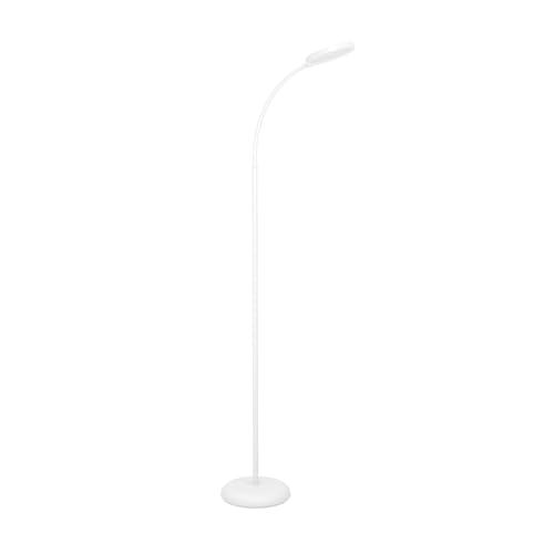 Eglo LED arc Floor lamp Lauro, Touch-dimmable floorlamp for Living Room, Flexible Standing Light for Reading, White Plastic, Warm - Cool White, 132 cm