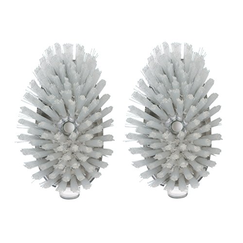 OXO DevaCurl Steel Soap Dispensing Dish Brush Refills, 2-Pack, 18/8 Stainless Steel, White, 2 Count (Pack of 1)