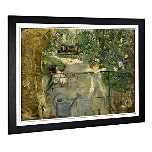 Big Box Art Framed Print of Berthe Morisot The Basket Chair Design - Wall Art Picture - Home Decor for Kitchen, Living Room, Bedroom, Hallway, Black, A2 / 24.5x18 Inch / 62x45cm
