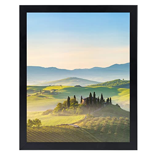 HUKONHEP 7x13 Black Picture Frames, Photos Frame with Plexiglass, Wall Gallery Photo Frames, Horizontal and Vertical for Wall Mounting and Tabletop, Home Office Decoration