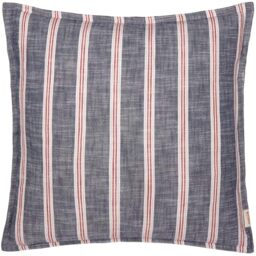 furn. Wylder Abersoch Stripe Polyester Filled Cushion – Nautical Stripe Coastal Cotton Decorative Pillow (Regatta Red – 50x50cm)