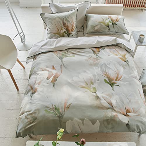 Printed Cotton Satin Duvet Cover, Yulan Magnolia, 260 x 240 cm, Designers Guild