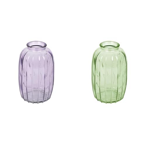 Talking Tables Lilac Glass Bud Vase for flowers, s & Talking Tables Green Glass Bud Vase for flowers, s Table Decor Bundle