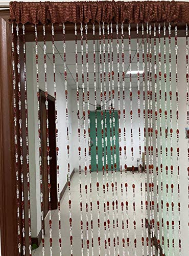 ZiDeTang Acrylic Beaded Door Curtain Home D??cor Tassel Room Divider Curtain (Brown, 100cm by 190cm)