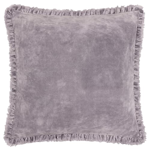 Yard Bertie Washed Cotton Velvet Filled Cushion (Mauve, 45 x 45 cm)