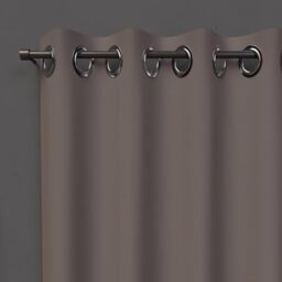 Soleil d'ocre, Alix Blackout Curtain with Eyelets Mocha, Polyester, 135 x 250 cm
