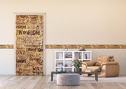 AG Design Lettering Photo Mural Wallpaper, Paper, Multi-Colour, 0.1 x 90 x 202 cm