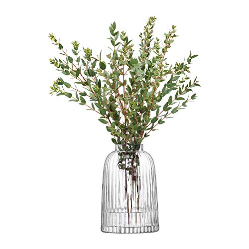 LSA International Pleat Vase H 20 cm Clear- 1 Unit - Mouthblown and Handmade Glass - PT01