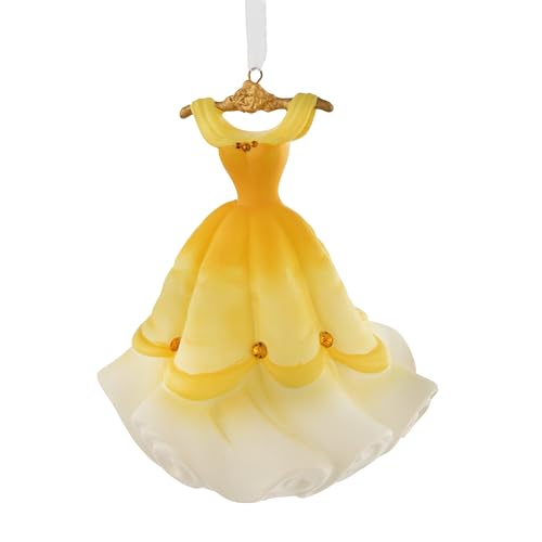 Hallmark Belle's Yellow Dress Signature Ornament, Tree Decoration, Beauty & the Beast, Disney, Collectible, Yellow