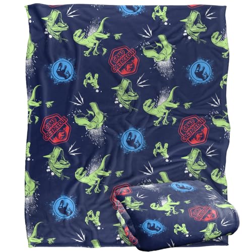 Jurassic Park Blanket, 152 x 127 cm Graffiti Dinos Silky Touch Super Soft Throw Blanket