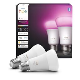 Philips Hue Smart LED A60 Bulb, E27 - White Ambiance Light, 1100lm, 8.1W, Dimmable, Full Spectrum Light 1000K-20000K, Bluetooth App Control, Smart Home