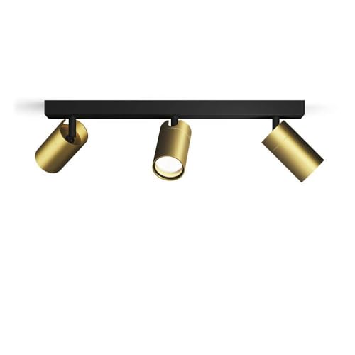 PHILIPS Idris 3-Head spot, GU10 lamp not Included, Brass, IP44, Water-Resistant, Gold