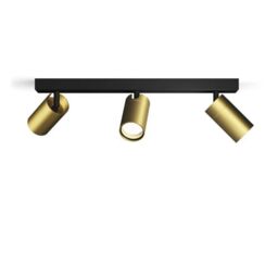 PHILIPS Idris 3-Head spot, GU10 lamp not Included, Brass, IP44, Water-Resistant, Gold