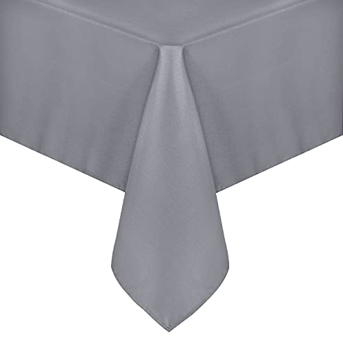 sancua Rectangle Tablecloth - 54 x 120 Inch - Water Resistant Spill Proof Washable Polyester Table Cloth, Decorative Fabric Table Cover for Dining Tables, Buffet Parties and Camping, Light Grey
