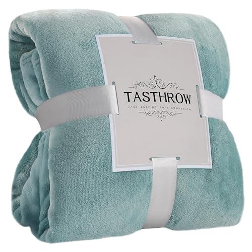 TASTHROW Bluishgreen Throw Blanket 60x80 Inches, Soft Plush Cozy Fleece Flannel Throw Blanket, Lightweight Warm Throws for Bed, Couch, Bedroom and Living Room, All Seasons
