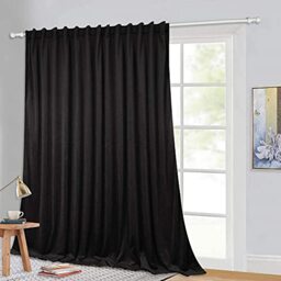 StangH Black Velvet Curtains 84 inches Long - Thermal Insulated Sliding Door Curtains Privacy Separating Wall Divider Partition for Apartment/Home Office, Black, W100 x L84 inches, 1 Panel