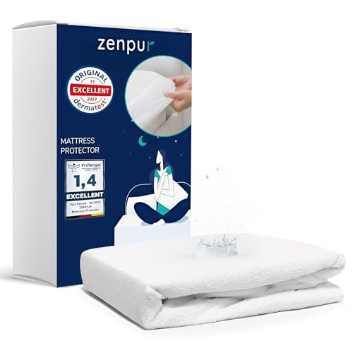 ZenPur Waterproof King Size Mattress Protector 160x200 cm – Hypoallergenic, Anti-Mite, Antibacterial Cover – BI-OME Treated, Made in EU