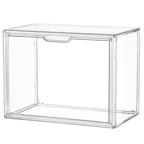 "LXLXXL 1PCS Clear Acrylic Storage Box with Lid, Modern Style, Large Size, Stackable, Rectangular, 14.2""L x 8.7""W x 10.6""H, 21.5L Capacity, Toy & Collectible Storage, Display Case"