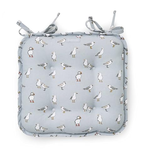 Cooksmart British Designed Chair Cushions - Chair Pads For Dining Chairs - Seat Cushions Great For Adding Extra Padding - Coastal Birds