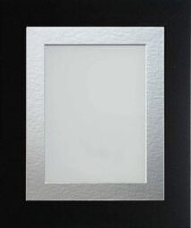 Frame Company Watson Matte Black Picture Photo Frame fitted with Perspex, A4 with Silver Mount for image size 10x6 inch