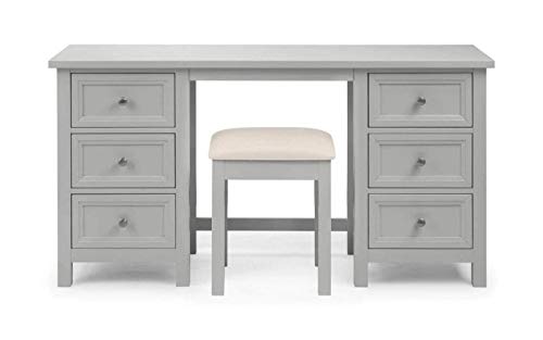 Julian Bowen Maine Dressing Stool, Dove Grey, Height: 48, Width: 41, Depth: 35cm
