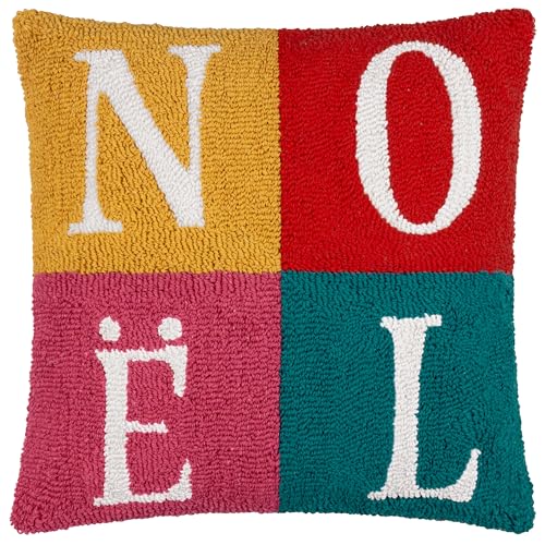 furn. Noelle Loop Cushion Cover – Tufted Textured Bold Festive Christmas Slogan Decorative Case (Multicolour - 45x45cm)